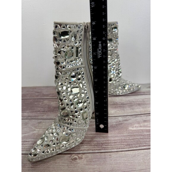 NWOT Steve Madden Vayle Boots Rhinestone Pointed Toe Zipper Closure Women Sz 7M - Picture 6 of 17